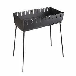 Розкладний розбірний мангал валіза дворівневий на 10 шампурів, Wood&Steel Чорний 82023