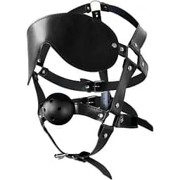 Кляп-маска Art of Sex - Deymon, Еко шкіра, колір Чорний