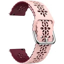 Ремінець Flower для Samsung Galaxy Watch 3 41mm - рожево-темно-червоний ширина кріплення 20мм силікон Watchbands (W38-5WB87456212)
