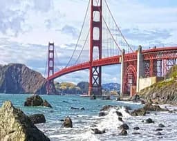 Набір для творчості алмазна картина Міст Золоті Ворота Strateg HEG86113, 30x40 см