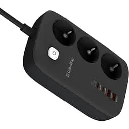Мережевий фільтр живлення ColorWay (CW-CHE34PDB) 3 роз/4USB GaN3 Pro (CW-CHE34PDB) - мініатюра 5
