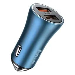 Автомобільний зарядний пристрій Baseus Golden Contactor Pro Dual Quick Charger 2USB 40W CCJD-A03 Blue
