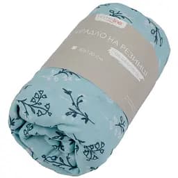 Простирадло на резинці Home Line Блакитні квіти, трикотаж, 120х60 см, блакитний з синім (159768)