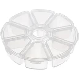 Круглый пластиковый контейнер-органайзер Supretto для мелочей на 8 ячеек (8291)