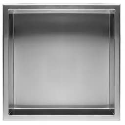 Вбудована полиця Rea 30x30 nickel brushed з обідком REA-05600, Нержавіюча сталь - мініатюра 3