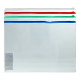 Папка-конверт на молнии zip-lock, А4, BM.3946-99 BUROMAX глянцевый прозрачный пластик, цветная (4823078953377) МІКС