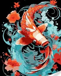 Набір для творчості алмазна картина Золота кої у мрійливих водах Strateg SK88263, 40x50 см