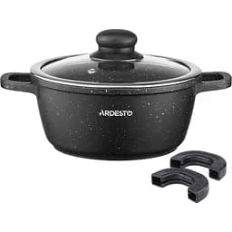 Каструля Ardesto Gemini Anzio зі скляною кришкою чорна 1.8 л (AR2418GE) - мініатюра 3