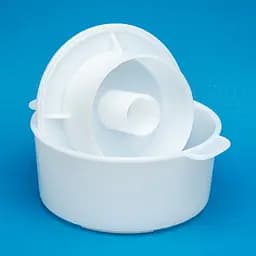 Форма для виготовлення твердого та м'якого сиру з поршнем Ø 16 см на 1.5 кг сиру, Kitchette Білий 85131 - мініатюра 4
