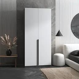 Шафа для одягу Vays M-27 Антрацит-Білий фасад, з штангою та полицями, ЛДСП, 100×50×220 см - для спальні, вітальні, передпокою