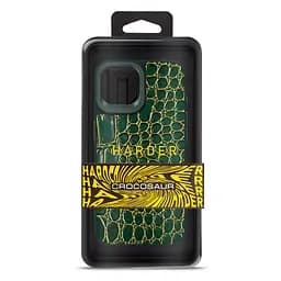 Кожаный чехол для Apple iPhone 15, Harder Crocosaur, зеленый, термополиуретан ТПУ + экокожа с текстурой крокодила, панель, защита корпуса, противоударный, микрофибра, рамка вокруг камеры, защита всего корпуса, (ARM76696) - мініатюра 3