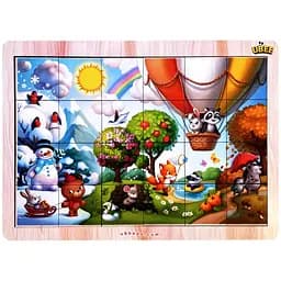 Настольный развивающий Пазл-вкладышВремена года (ПСД241) PSD241 подсказка-фон