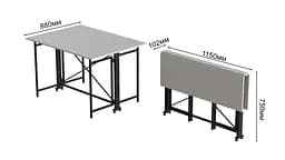 Стіл-книга трансформер Оріон 3 Ferrum-decor 750x1150x880 Чорний метал ДСП Біле 16 мм (FRD-105081) - мініатюра 2