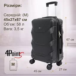 Валіза дорожня 4Points ONE середня (М), на подвійних колесах, пластикова - мініатюра 7