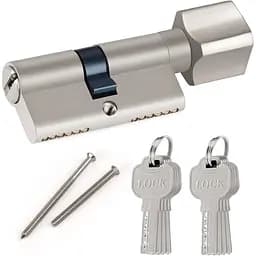 Циліндровий замок Hengsong 30/30 з 8 ключами металевий сріблястий