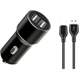 Зарядний пристрій XO 1xUSB + cable USB to USB-C TZ09 black (6920680873500)
