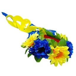 Обруч-вінок "Український" La-beauty 0205-710 з об'ємними квітами