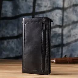 Жіночий шкіряний гаманець-клатч із відділенням під телефон ST Leather 23101 чорний - мініатюра 9