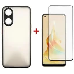 Чохол до мобільного телефона Dengos Kit for OPPO Reno 8T case + glass (Black) (DG-KM-33)