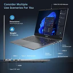 Ноутбук de Ігровий ACEMAGIC,7 5700U,16GB DDR4 512GB,Radeon RX Vega 8,Windows 11 Home,BT5.2,Wi‑Fi 6 - мініатюра 3