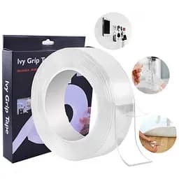 Стрічка клейка двостороння багаторазова Mindo Ivy Grip Tape 5 м, прозора, ширина 30 мм