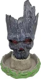 Горщик для квітів та канцелярії Грут Groot G10 Чорний череп + підставка пень