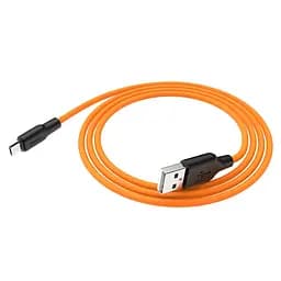 Кабель силиконовый Hoco Micro USB X21 Plus 1 м оранжевый