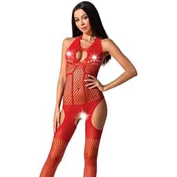 Бодістокінг з імітацією панчох Passion BS079 red One size