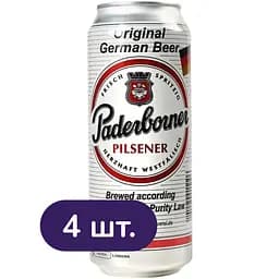 Пиво Paderborner Pilsener, светлое 4.8% 4 шт. х 0.5 л ж/б
