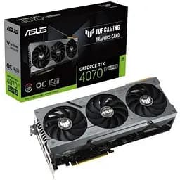 Видеокарта GeForce RTX 4070 Ti, Asus, TUF GAMING OC, 12Gb GDDR6X, 192-bit, 2xHDMI/3xDP, 2760/21000 MHz, 16-pin