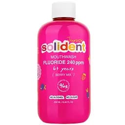 Детский ополаскиватель для полости рта Solident Junior Ягодный микс с фтором 240 ppm 250 мл