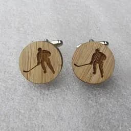 Дерев'яні запонки Хокеїст Handmade acs0005961