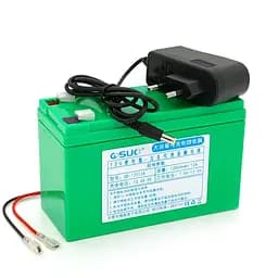 Аккумуляторная литиевая батарея QiSuo 12 V 12A с элементами Li-ion 18650 (150X65X94) вес 964 грамм + зарядное устройство 12,6V 1A