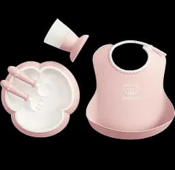 Набір для годування BabyBjörn Baby Dinner Set Powder Pink, 5 приладів, рожевий (070064)