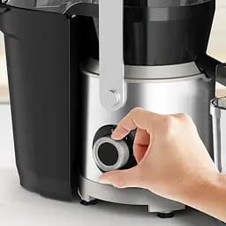 Tefal Соковитискач Nutri XXL відцентрований 1000Вт, чаша-0.8л, макуха-2.2л, жолоб на ціле яблуко, пластик/метал, чорний-нержавіюча сталь - мініатюра 7