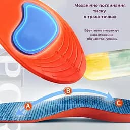 Устілки спортивні амортизуючі Na Foing, ортопедичні, сині, розмір 41–42 - мініатюра 7