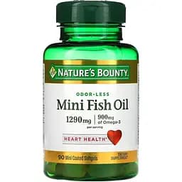 Риб'ячий жир Nature's Bounty Odor-Less Mini Fish Oil без запаху 1290 мг 90 гелевих капсул