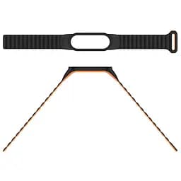 Ремінець Dual-color Magnetic для Xiaomi Mi Band 7/6/5/4/3 Black / Orange - мініатюра 4