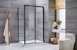 Душова кабіна без піддону Mixxus Premium Diverse SC03-100x80x195-TR Black прозоре скло 6 мм MI6866, Чорний матовий, Універсальна, прозорий - мініатюра 5