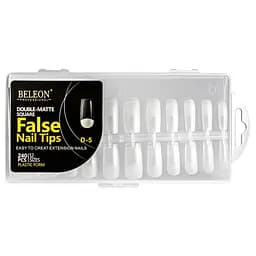 Типсы для наращивания ногтей BELEON False Nail Tips матовые квадратные 240 шт.