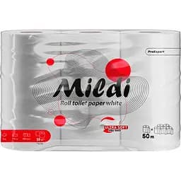Туалетний папір Mildi Pro Expert двошаровий 6 рулонів 