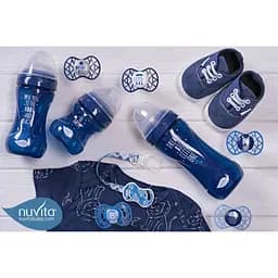Силіконова симетрична пустушка Nuvita Air55 Cool Love, 6-12 міс., темно-синій (NV7085CB) - мініатюра 8
