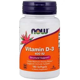Витамины и минералы Now Vitamin D3 400 IU 180 капсул