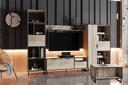 Журнальний столик на ніжках Moreli Forte F-0014 у стилі Loft 800х450х500 мм Бетон Темний - мініатюра 3
