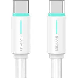 Кабель Usams SJ734 USB-C to USB-C 60W 5A 1.0m White [138979]