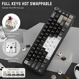 Ігрова механічна клавіатура Attack Shark X66 / 60% / Три режими підключення / Strawberry Switch / Beige - мініатюра 6