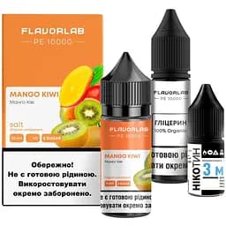 Набор компонентов для самозамеса солевой жидкости для вейпа Flavorlab PE 10000 30 мл 0-50 мг Mango Kiwi Манго Киви (15381)
