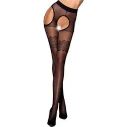 Еротичні колготки Passion Tiopen 002 nero 1/2 (20 den) імітація панчіх і пояса