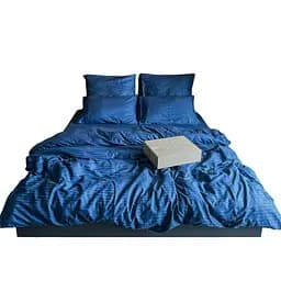 Комплект постільної білизни Lelit Полуторний 150х215 см страйп сатин SS-3022/1 синій (le2000000146652)