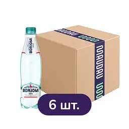 Упаковка мінеральної води Borjomi лікувально-столова сильногазована 0.5 л х 6 шт.